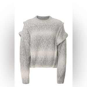 NWT IRO Valya Gray Wool Blend Knit Relaxed Sweater Size L Ret $265